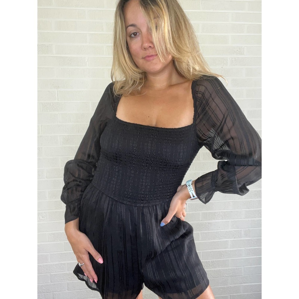 Abercrombie & Fitch romper black sheer size xs